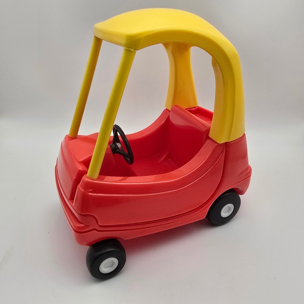 Vintage Little Tikes Dollhouse Cozy Coupe Car  Miniature Toy Red Yellow Black